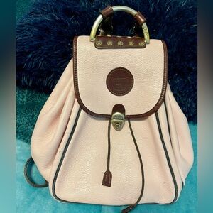 Valentina light pink genuine leather backpack bag